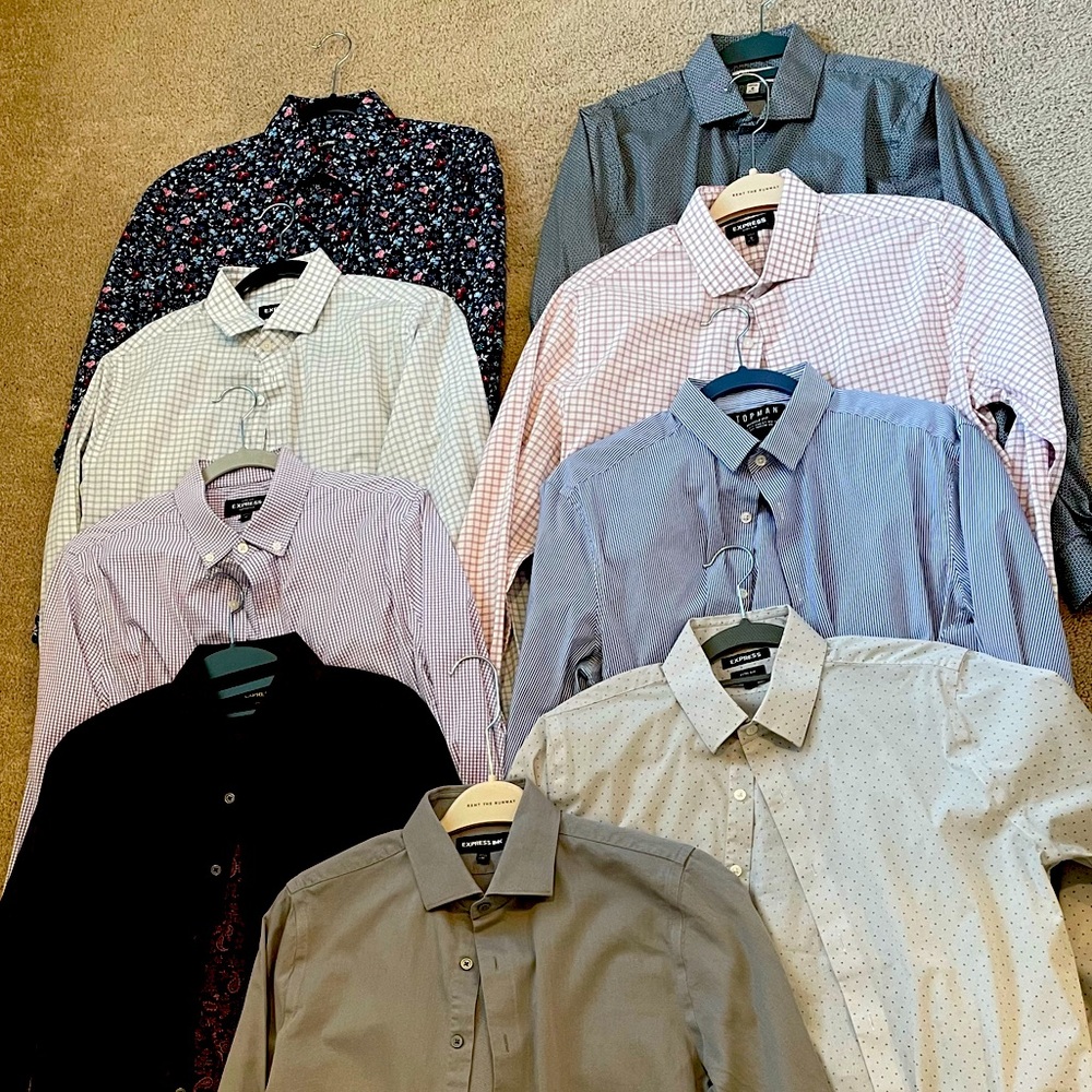 Bundle of 10 Extra Slim Dress Shirts